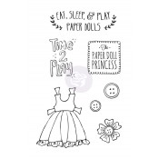 Mixed Media Doll Cling Stamp - Play Time